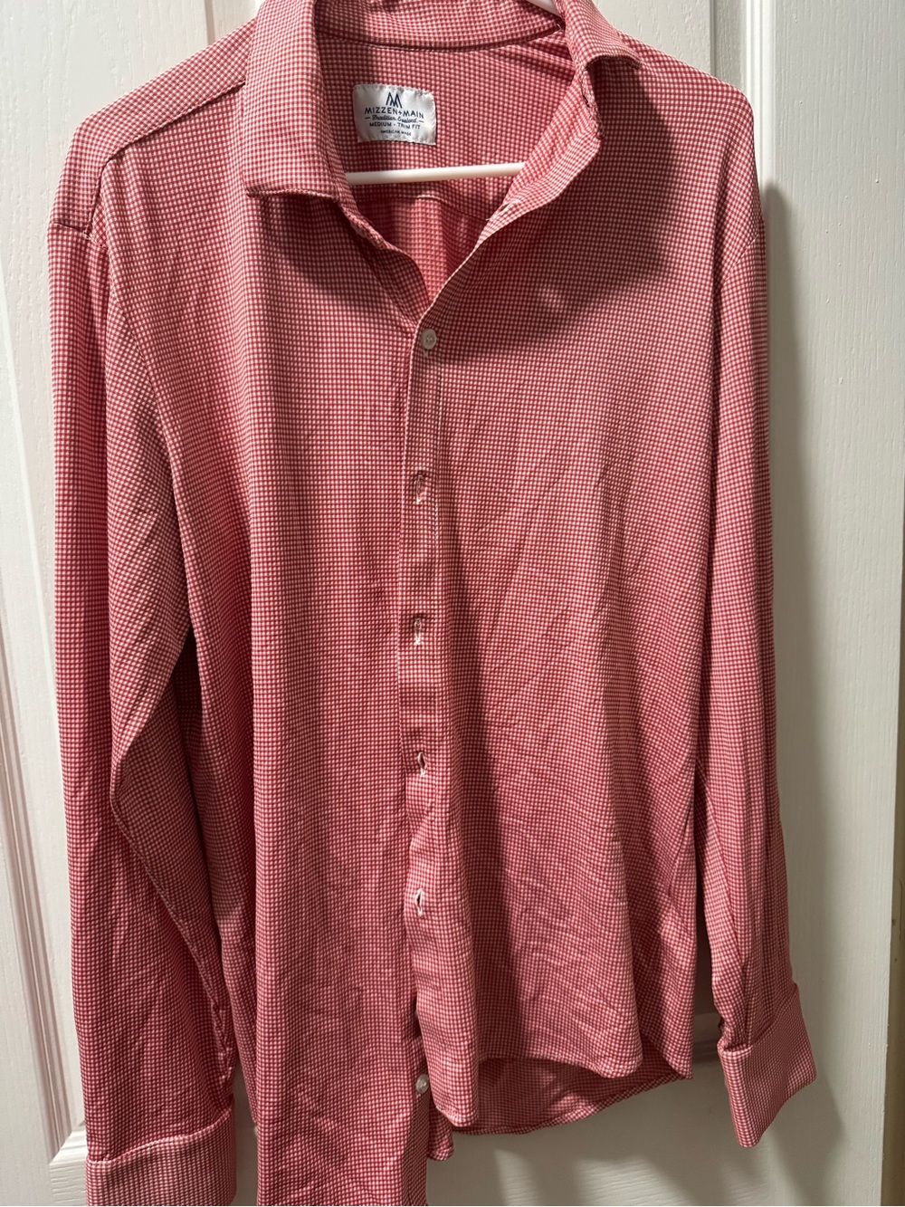 Mizzen+Main Red Micro-Check Performance Dress Shirt